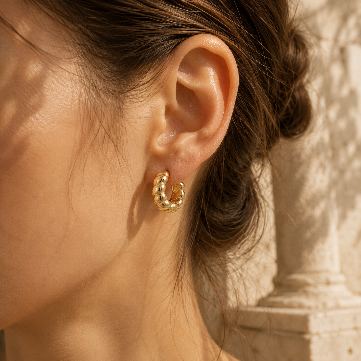 Gold Muse Statement Hoops