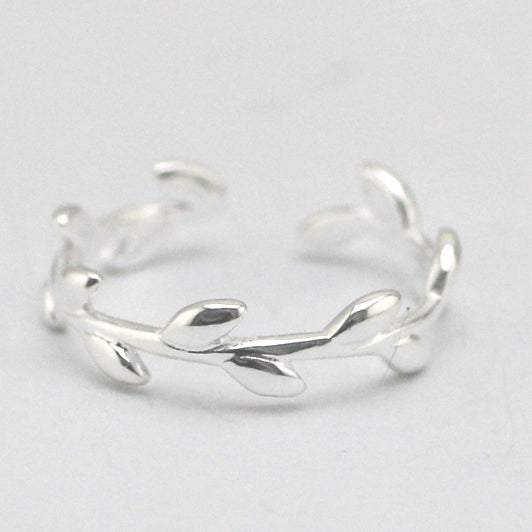 Silver-Tone Open Adjustable Ring