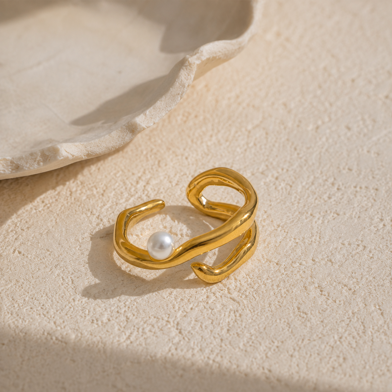 Pearl Wave Ring