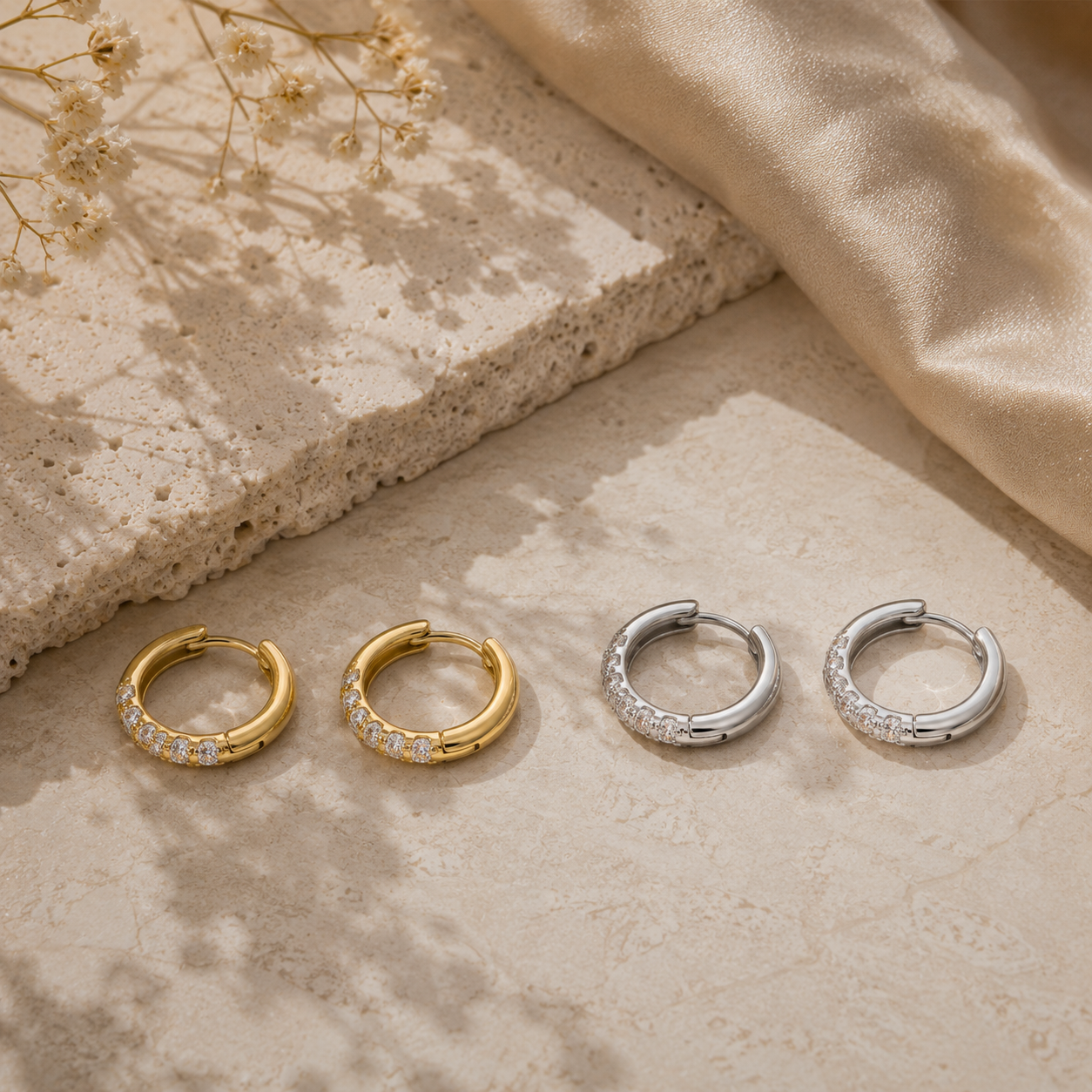 Gold/ Silver Luna Crystal Earrings