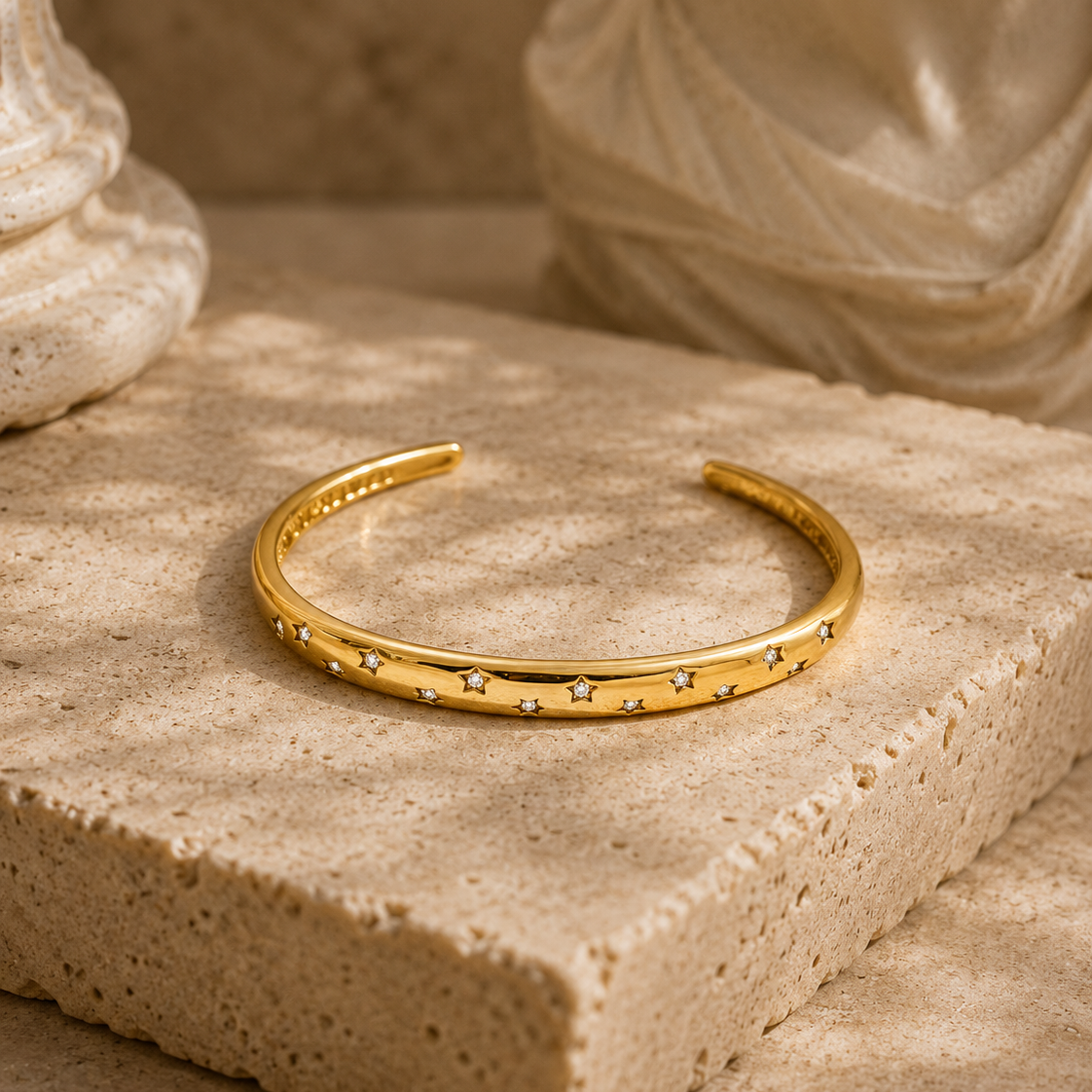 Gold/ Silver Starlight Crystal Open Bangle