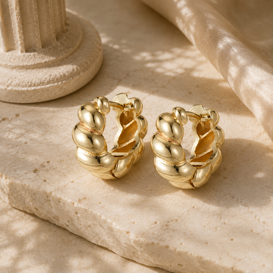 Gold Muse Statement Hoops